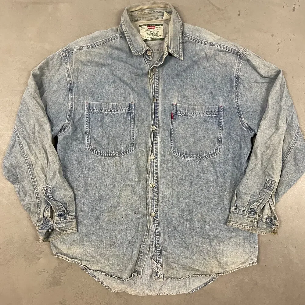 90s distressed Levi’s denim western shirt